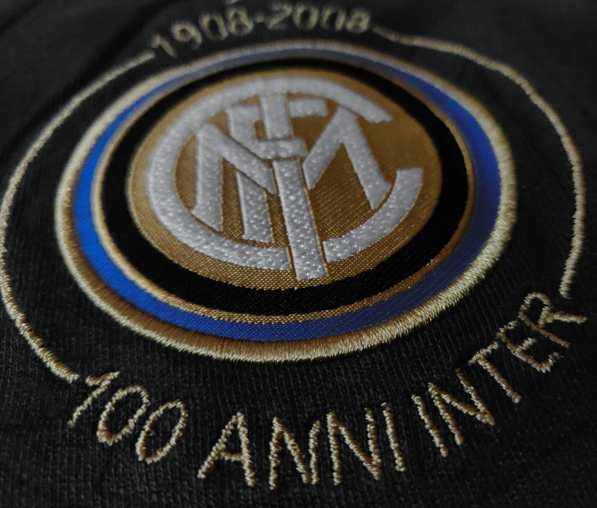 2008 black Inter Nike Centenary cotton shirt