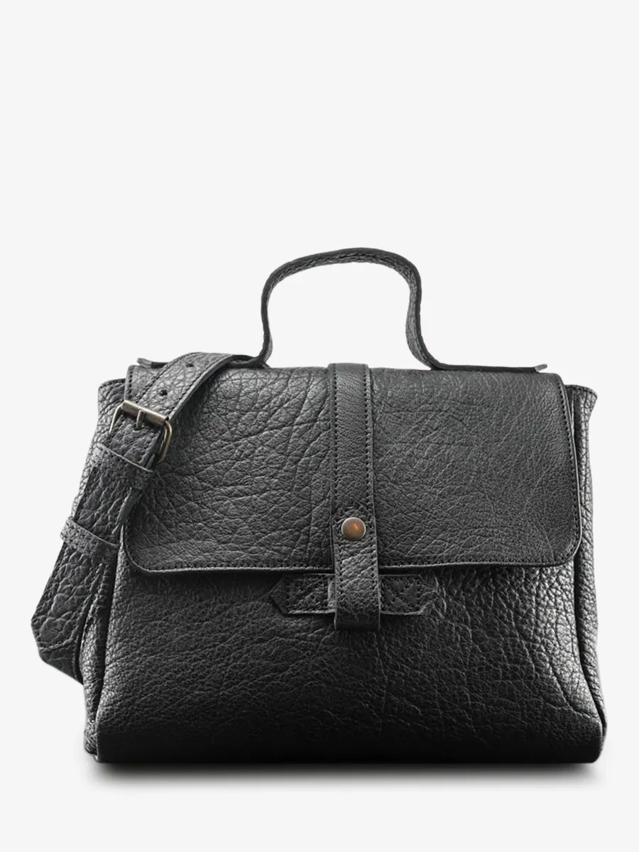 Black Leather Handbag - LeCorneille Black | PAUL MARIUS