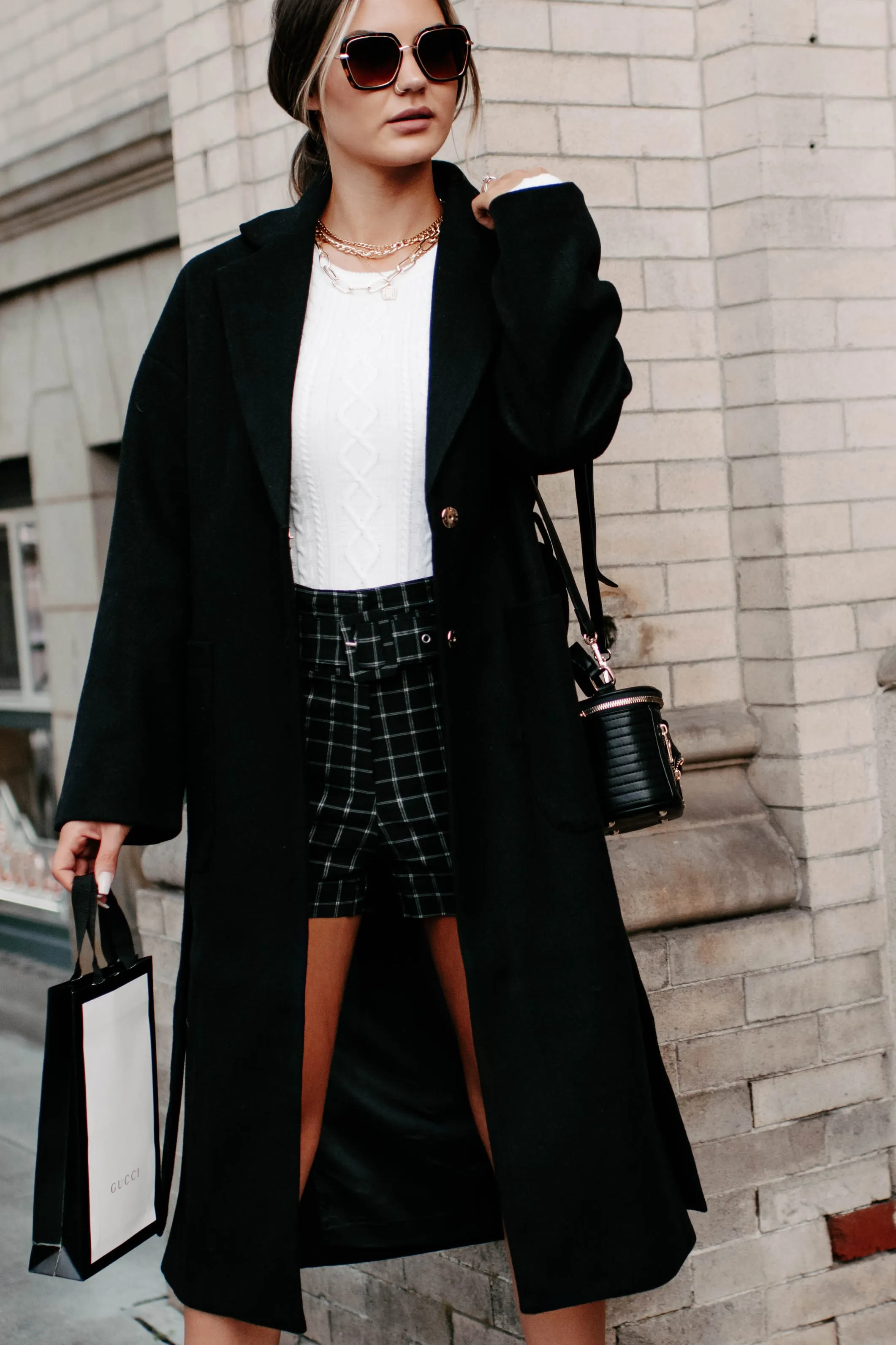 Braving The Cold Belted Trench Coat (Black)