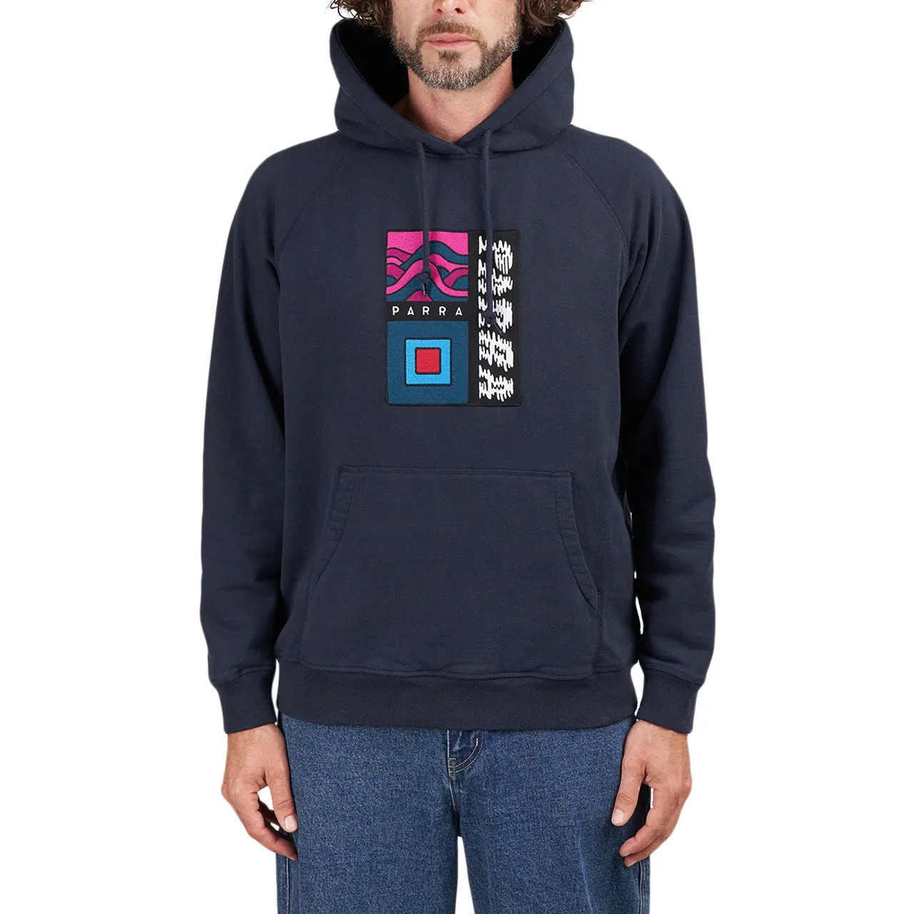 by Parra Wave Block Tremors Hooded Sweatshirt (Navy)