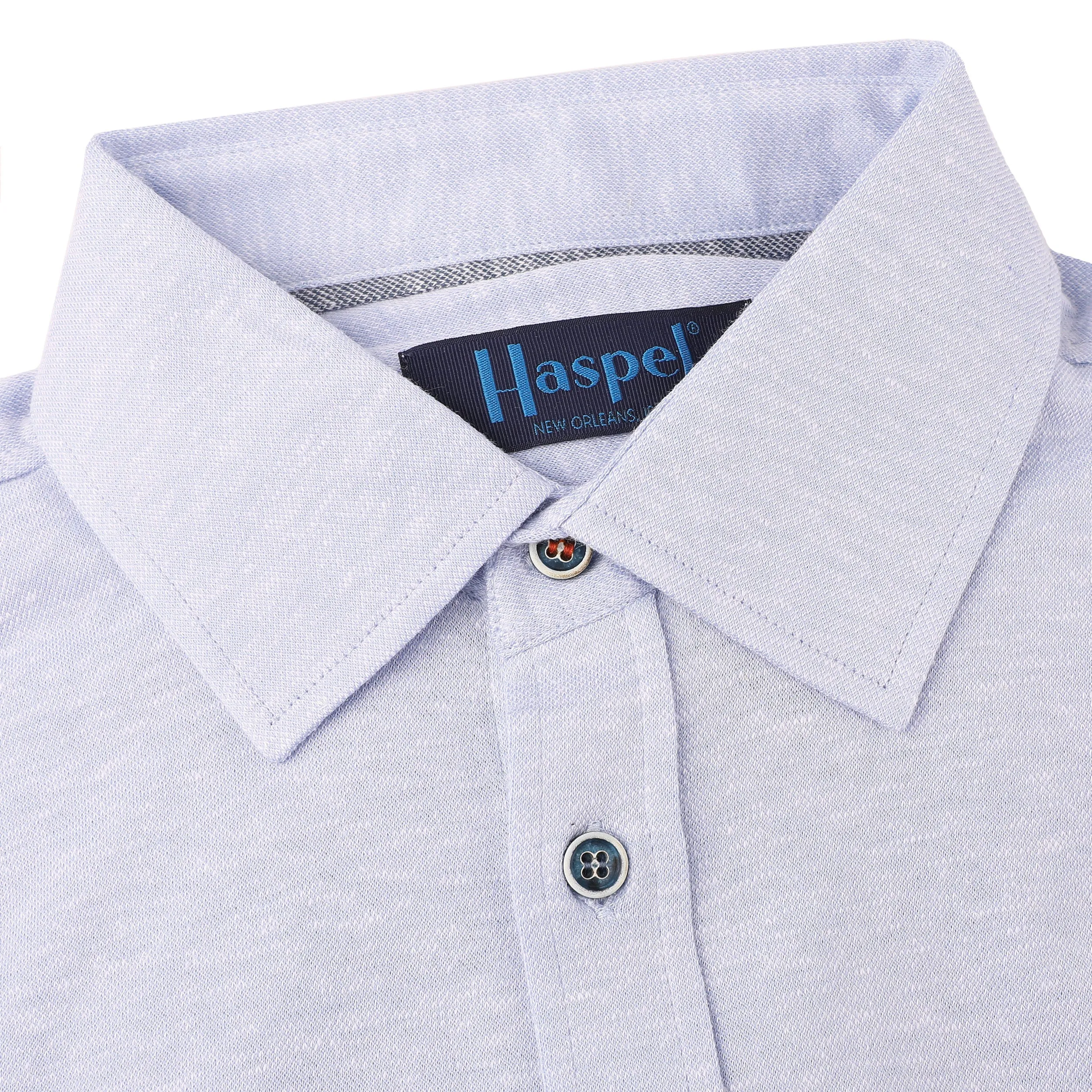 Capri Azure Full Placket Short Sleeve Knit Shirt