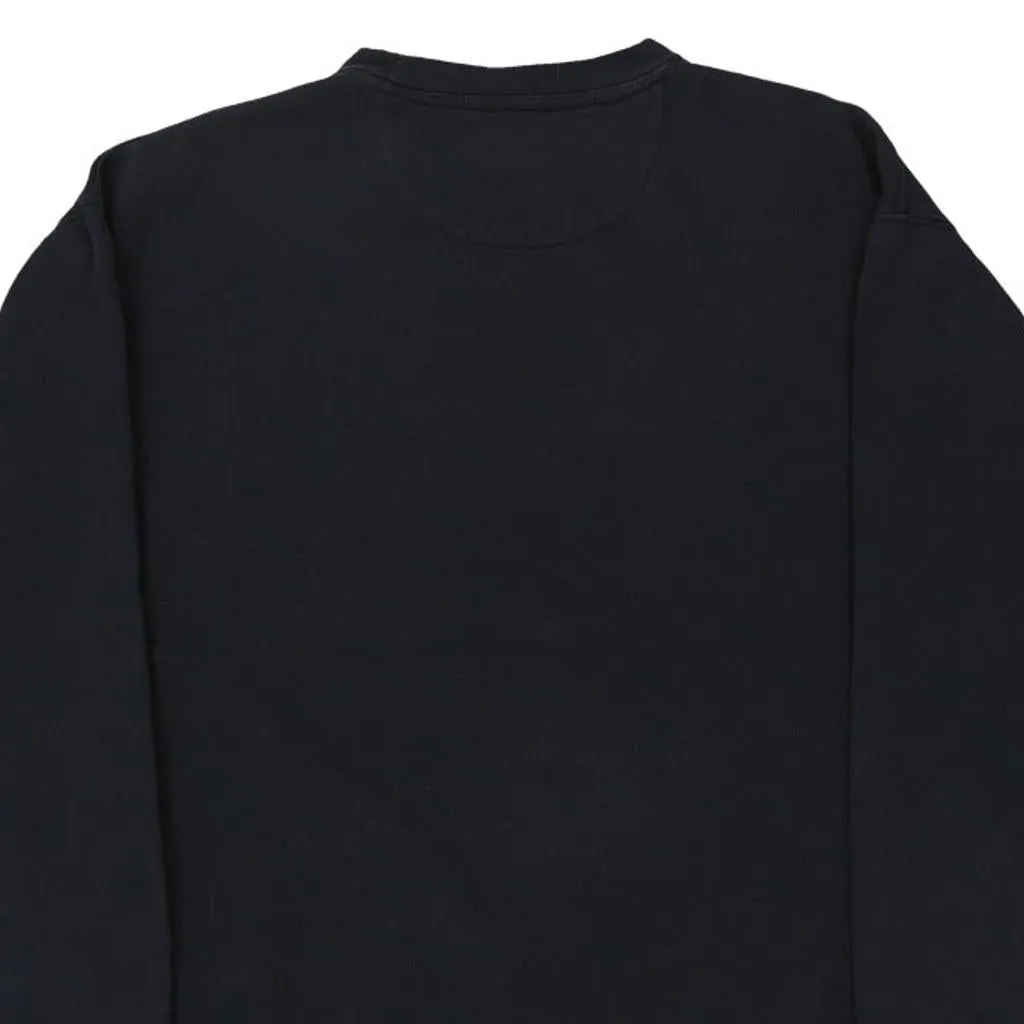 Chaps Ralph Lauren Spellout Sweatshirt - Large Black Cotton Blend