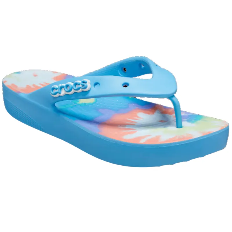 CROCS  Classic Platform  Flip - Tie/Dye Oxygen