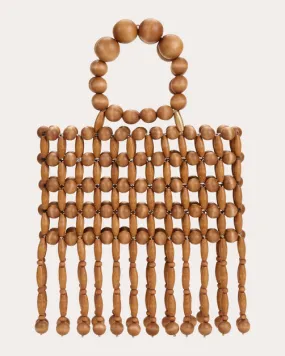 Cult Gaia Clara Beaded Wood Handbag