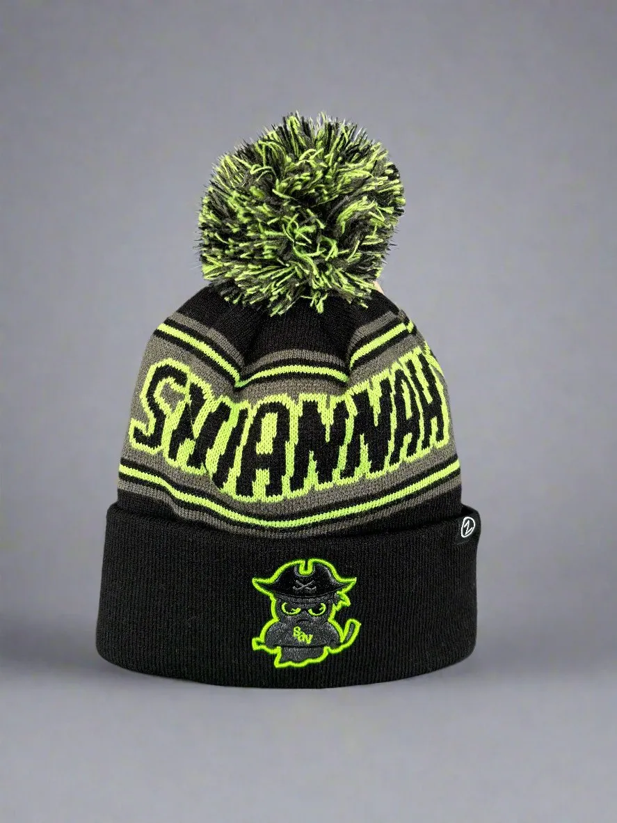 Ghost Pirates Roppongi Striped Beanie with Cuff and Pom