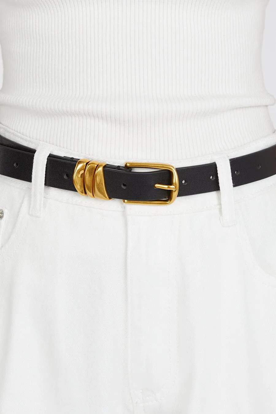 GRACIE BLACK LEATHER BELT