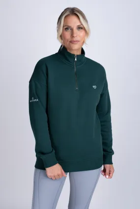 Half Zip Sweatshirt in Forest Green