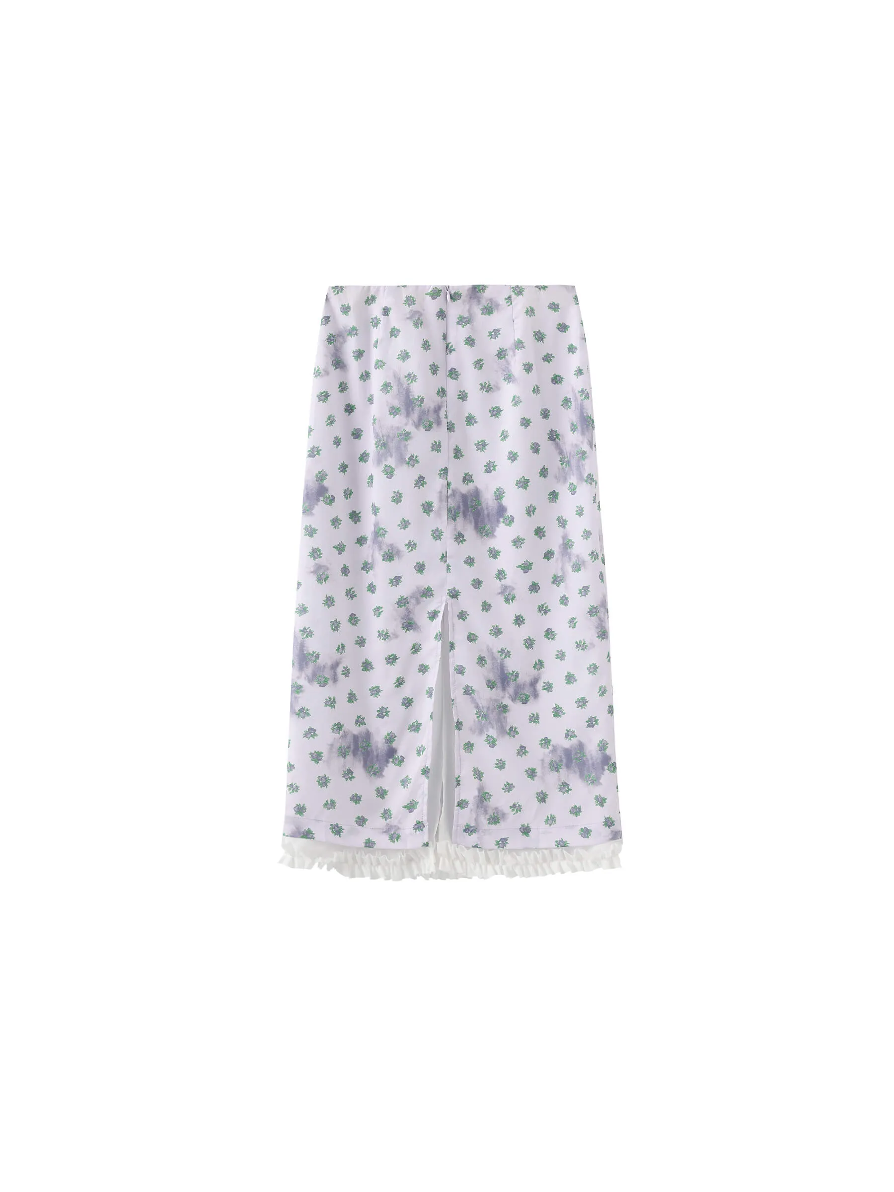 Lace Patchwork Floral Printed Skirt