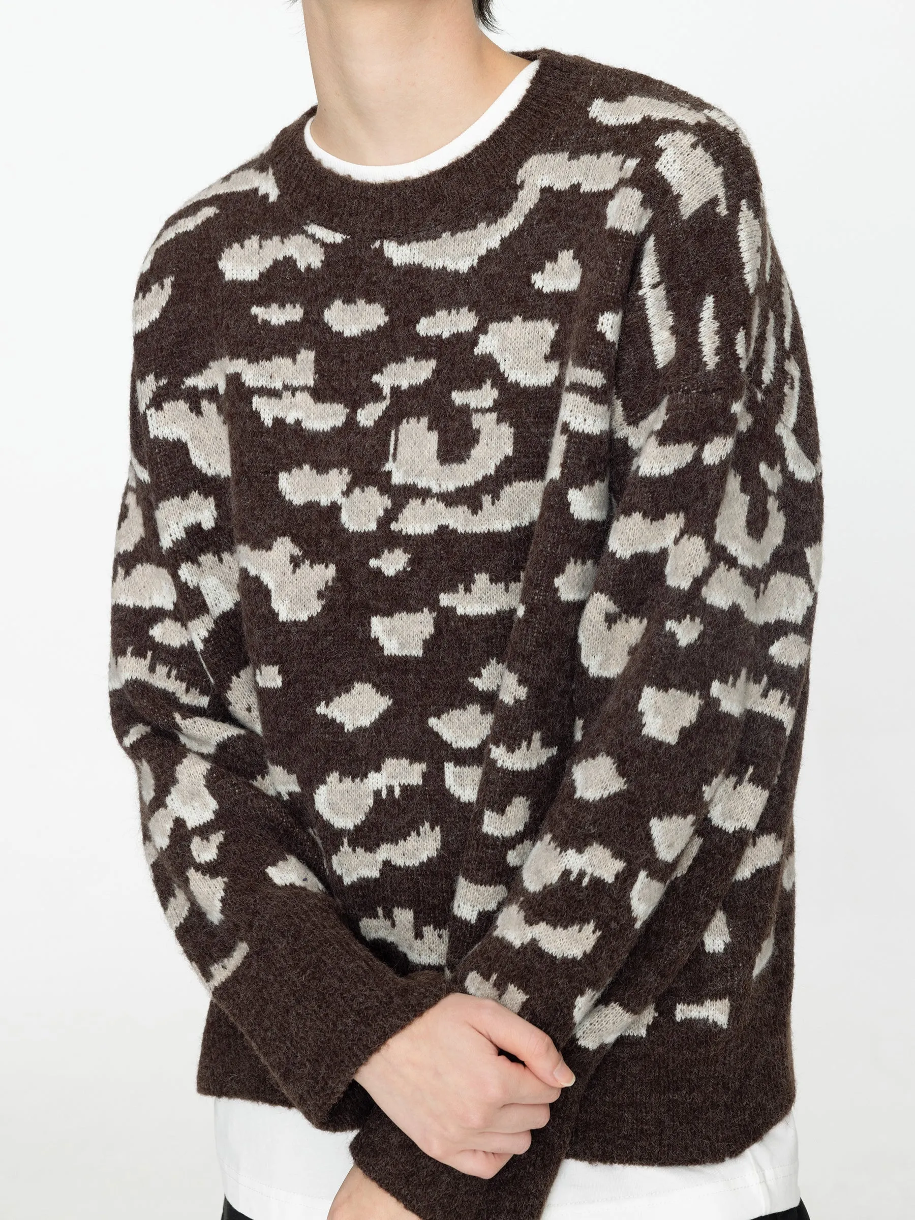 Leopard Jacquard Thick Knit Jumper