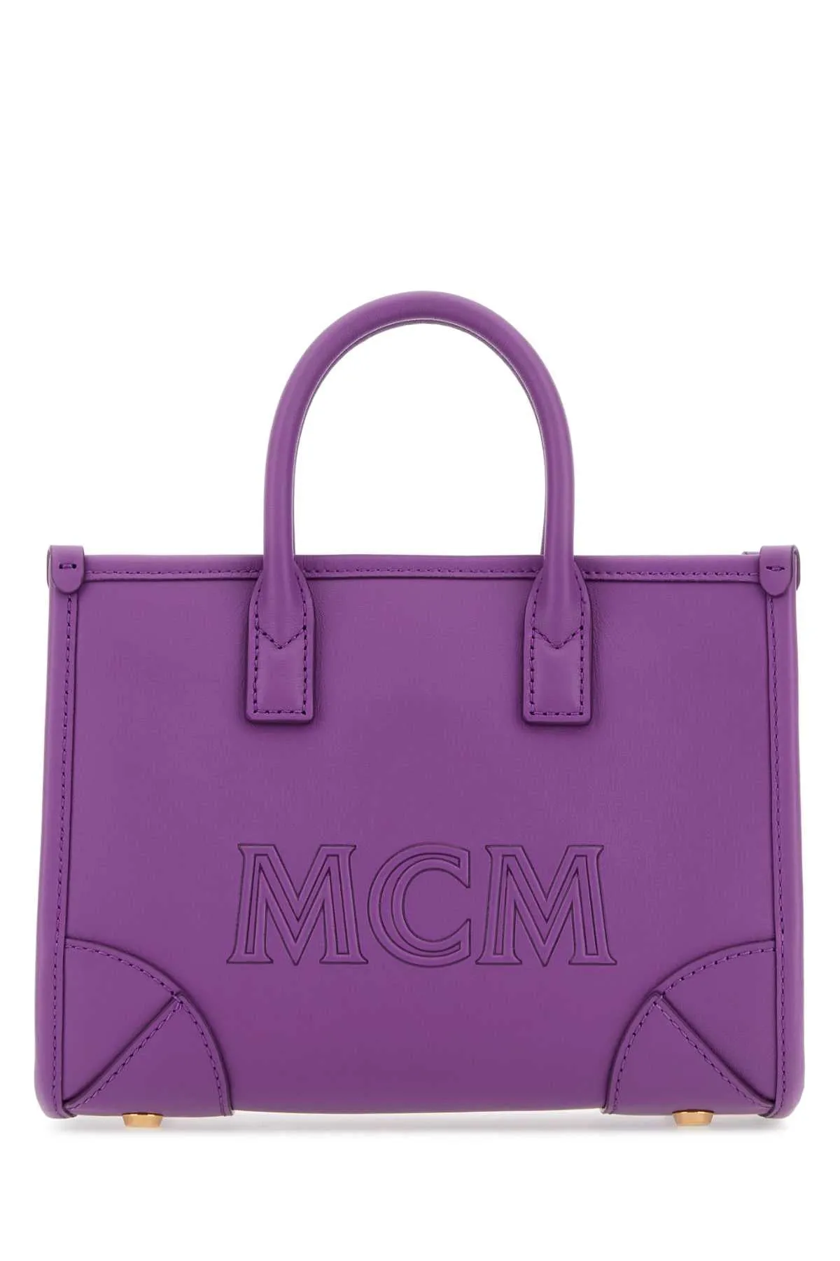 Mcm Light Purple Leather Mini Mnchen Handbag