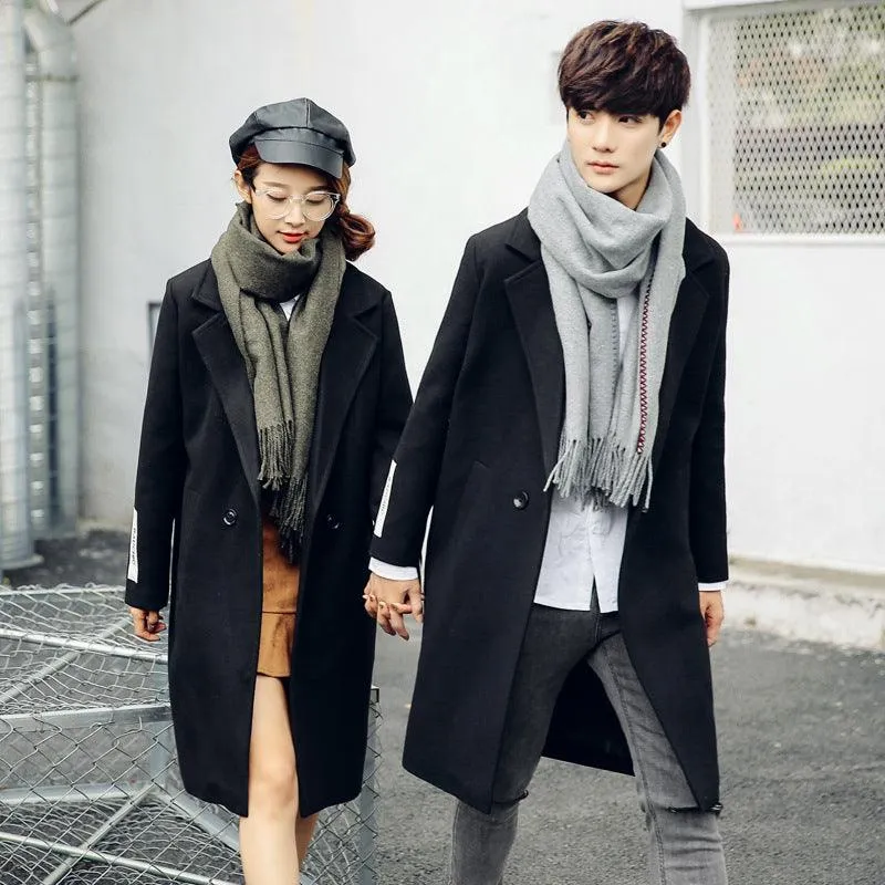 Men's woolen trench coat