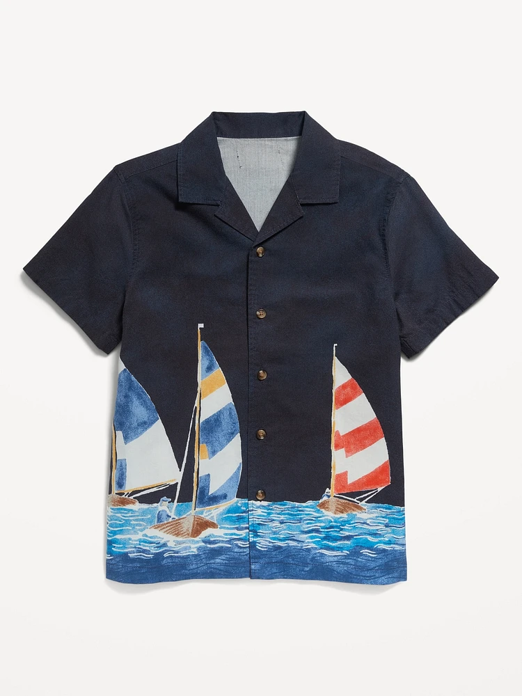 Old Navy Short-Sleeve Graphic Camp Shirt for Boys