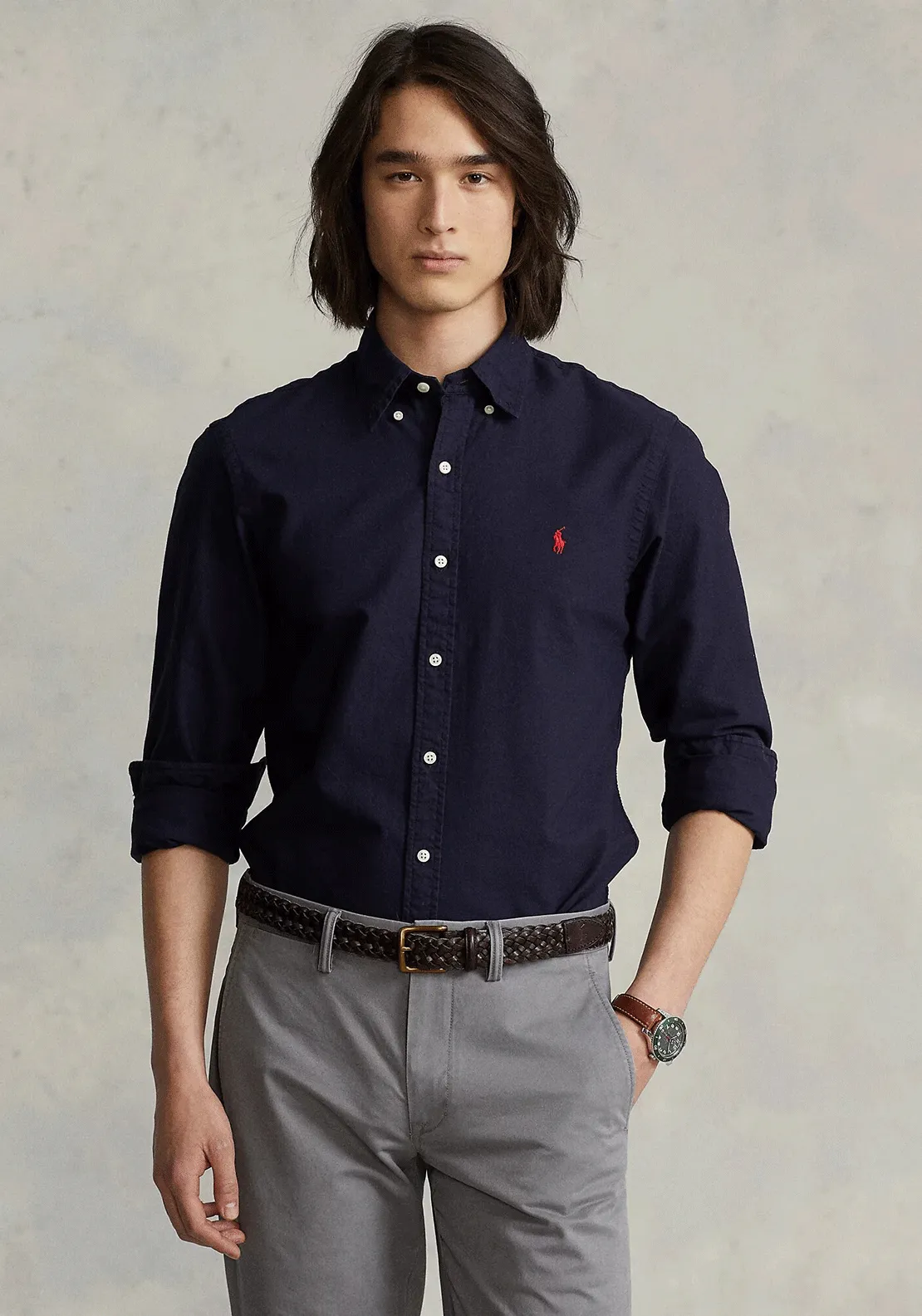 Ralph Lauren Garment-Dyed Oxford Shirt, Navy