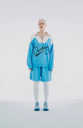 Retro Half Zip Sweatshirt Blue