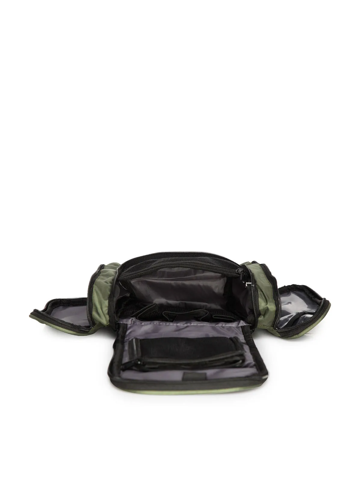 Teakwood Leathers Unisex Olive Green Solid Toiletry Kit