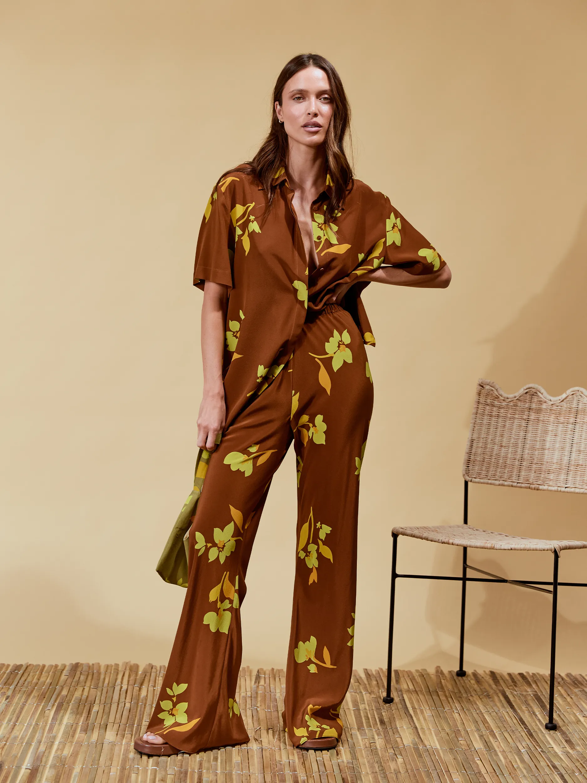 Tilda Pants | Tulp Carob Silk