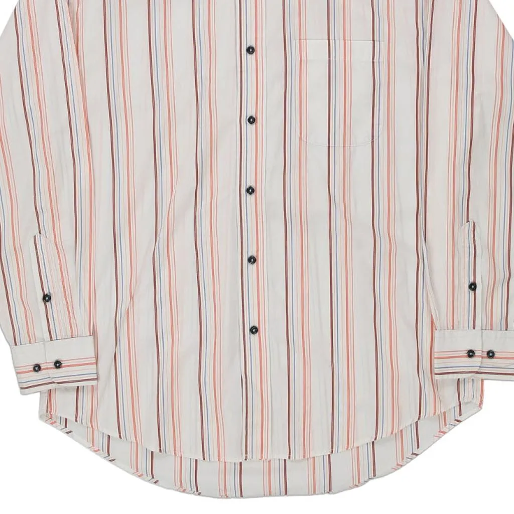 Tommy Hilfiger Striped Shirt - Medium White Cotton