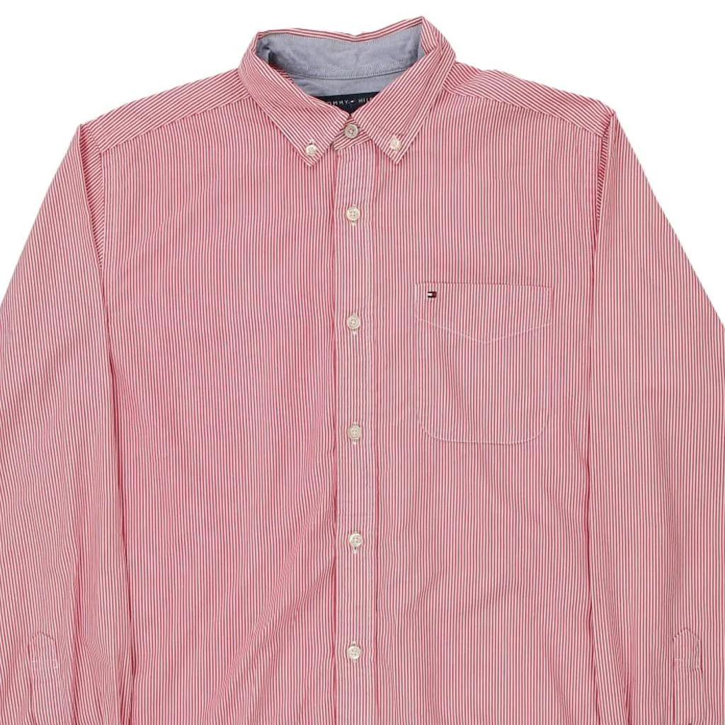Tommy Hilfiger Striped Shirt - Small Pink Cotton