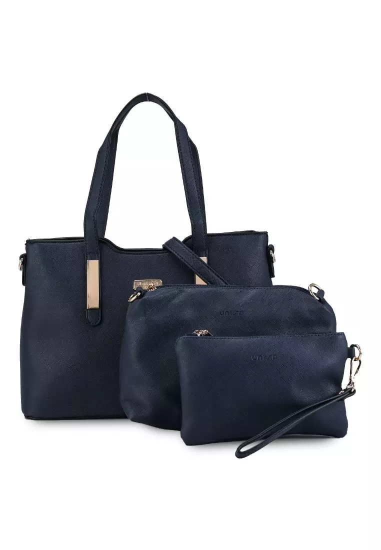 Unisa Set Of 3 Saffiano Handbag