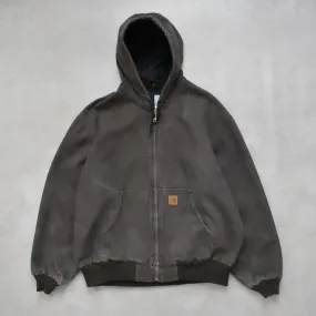 Vintage Carhartt Brown Active Hoodie Jacket - XL