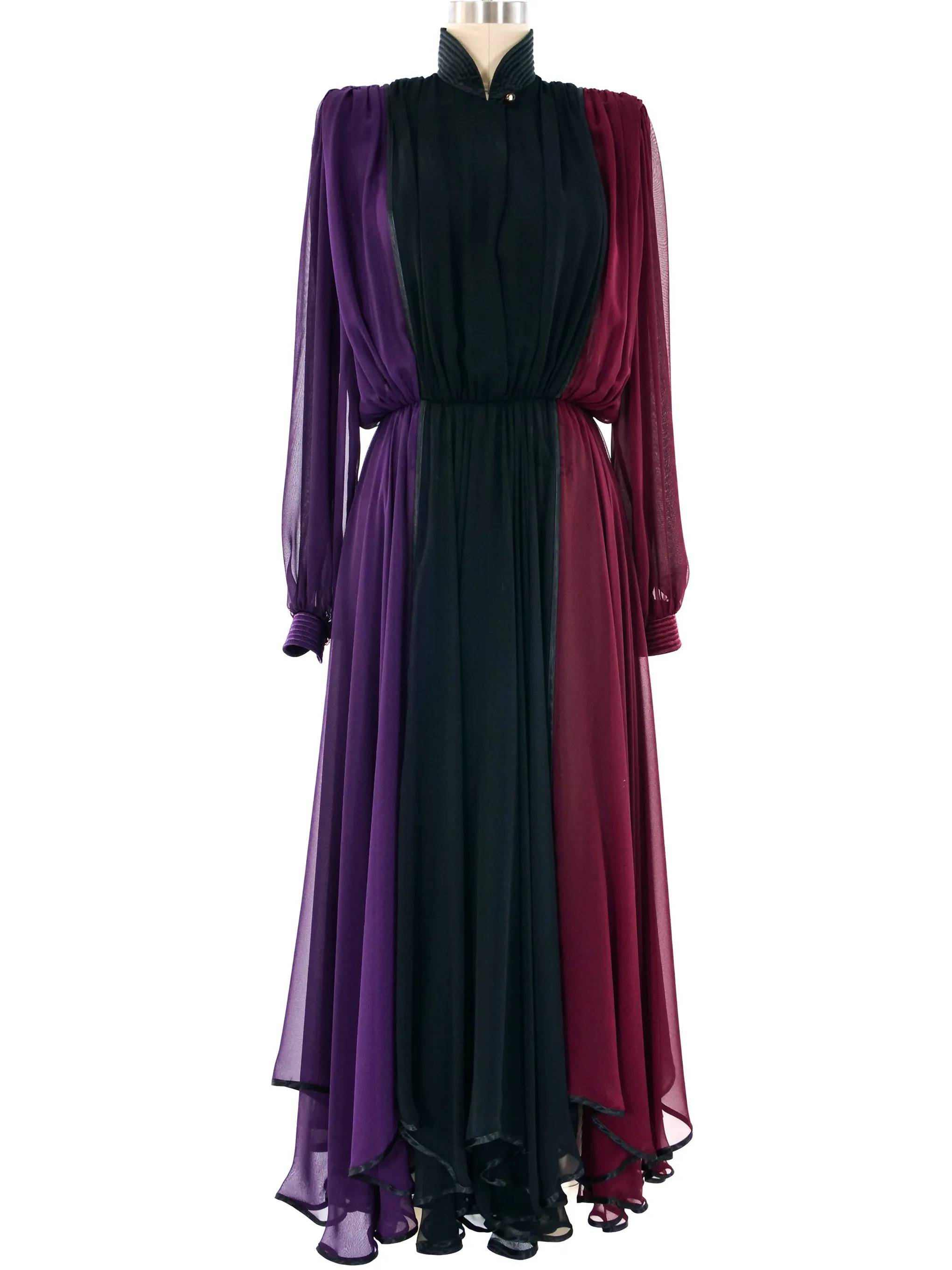 Wayne Clark Colorblock Chiffon Dress