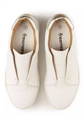 White Leather Platform Pumps by Freemans | Look Again