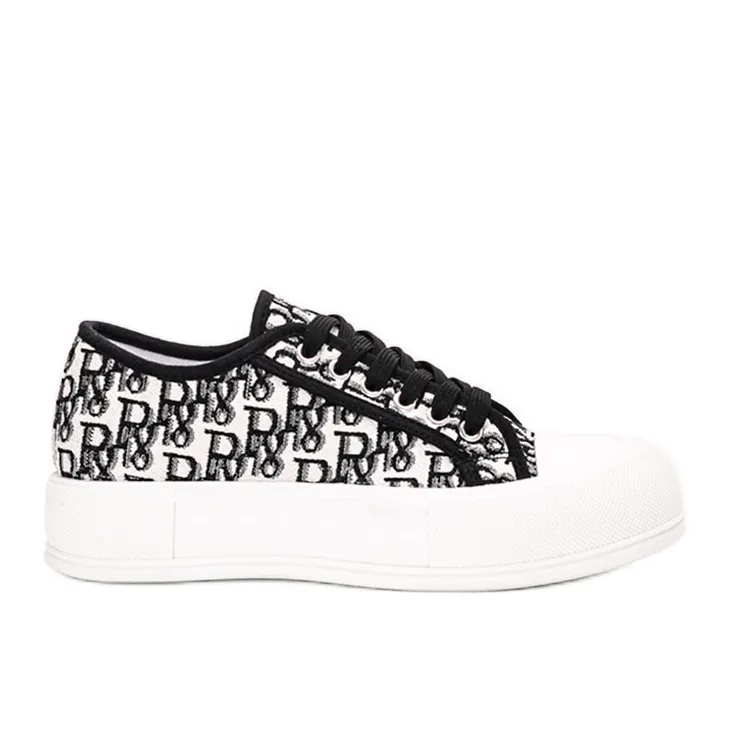 White sneakers on the Lalonde platform black