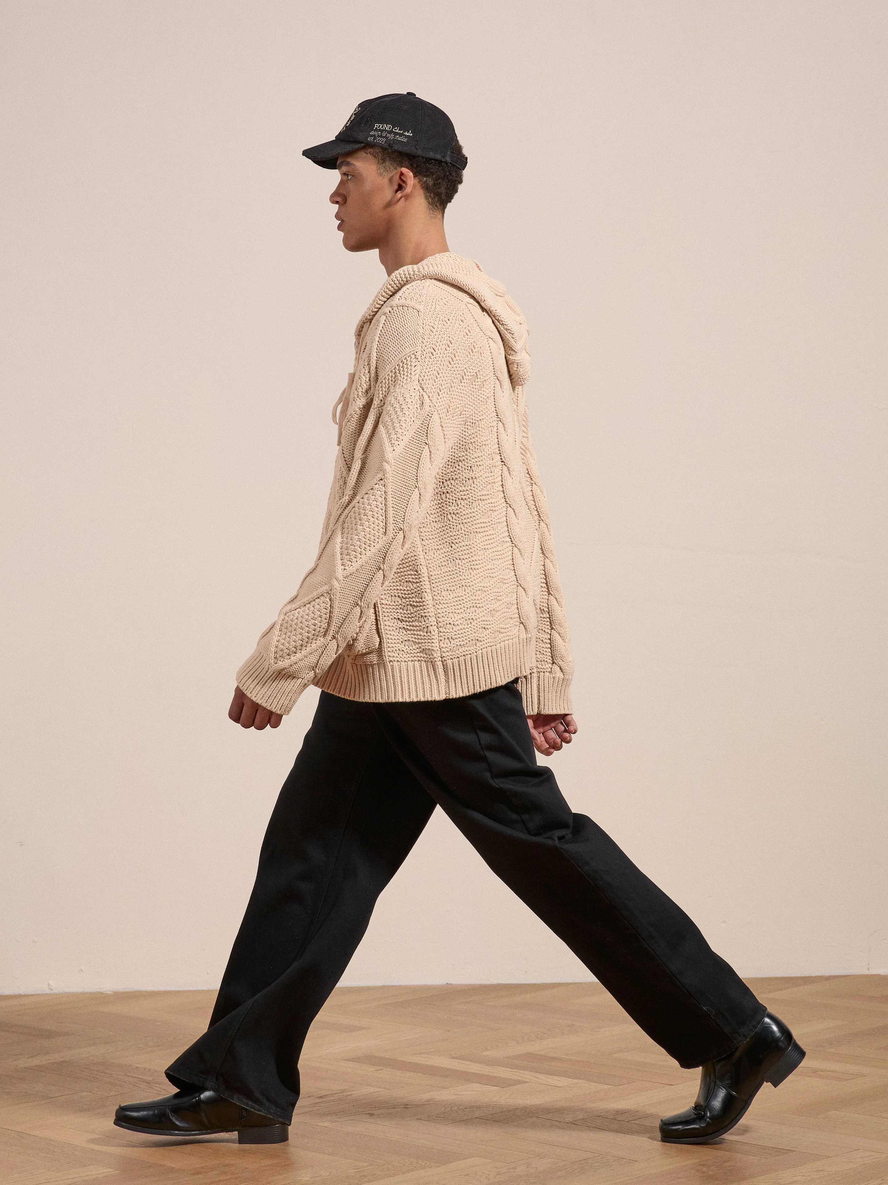 Zip Up Cable Knit Hoodie